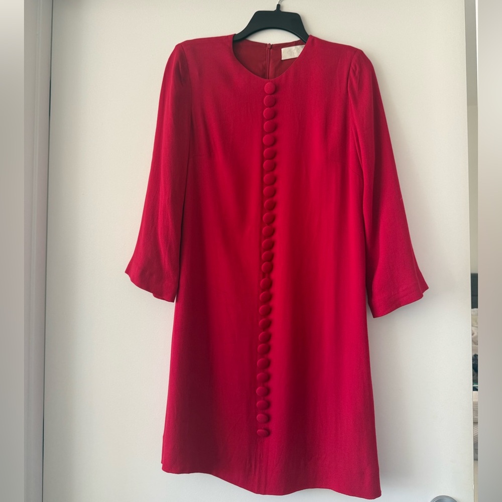 Elegant Red Dress with buttons